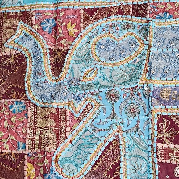 Vintage Patchwork Elephant Tapestry Wall Hanging #4 - Picture 2 of 12